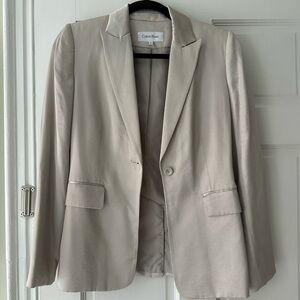 New Calvin Klein Silver Metallic Women Blazer